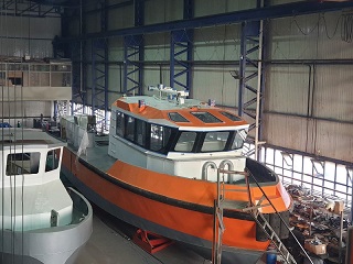 Steel work crew boat